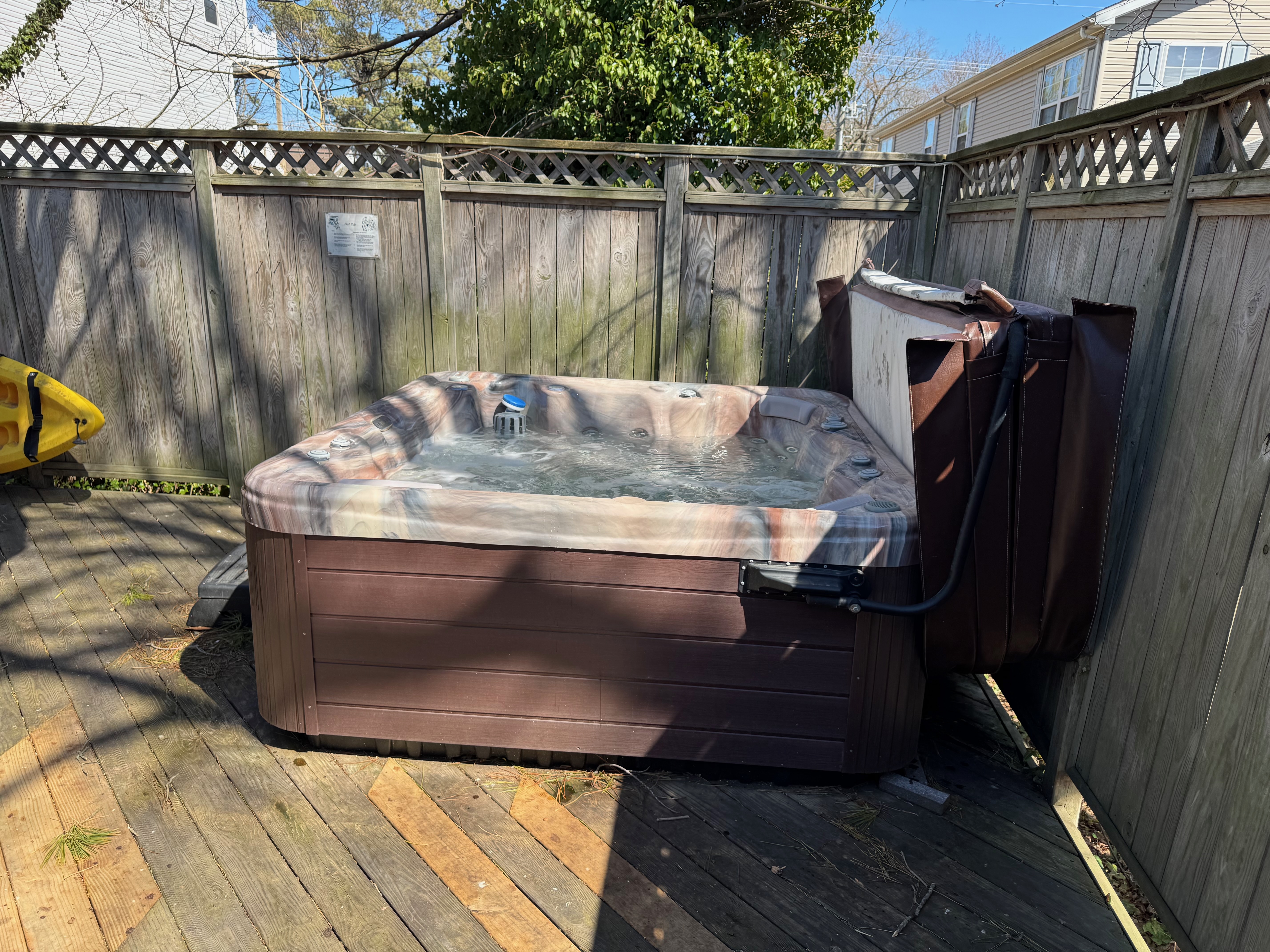 Hot tub on deck